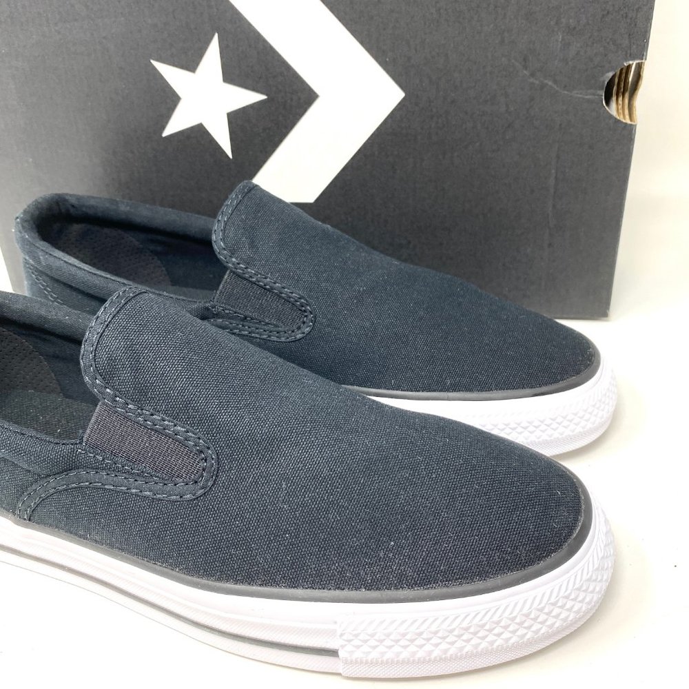 Converse Womens 167941F CT All Star Double Gore Slip On Black Canvas Low Sneaker - Picture 8 of 10